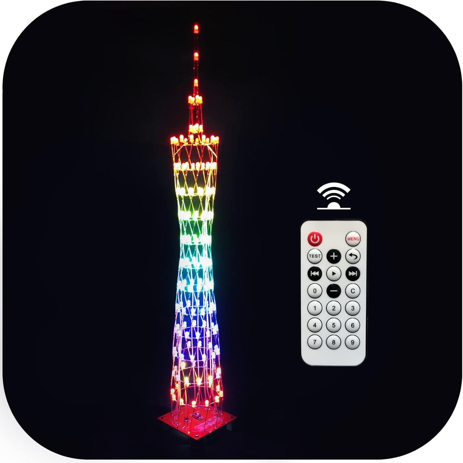 LED Tower Model DIY Electronic Kit, 12 LED Circles, Height 38cm M573489