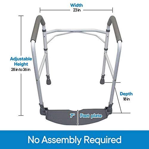 Folding Toilet Safety Frame with Adjustable Height Grab Bar I77881