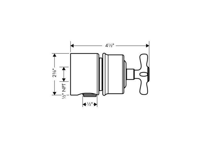 Brushed Nickel Wall Outlet with Cross Handle U990
