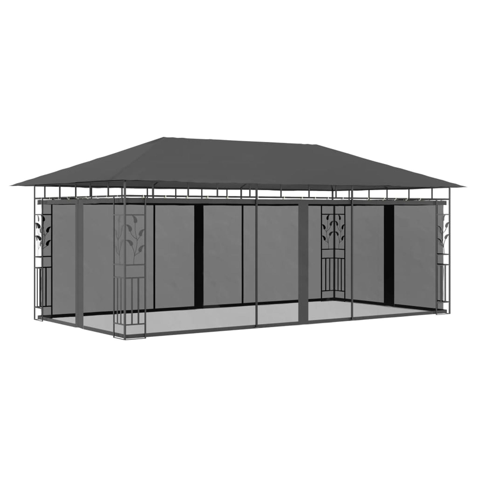 Anthracite Gazebo with Mosquito Net V9886