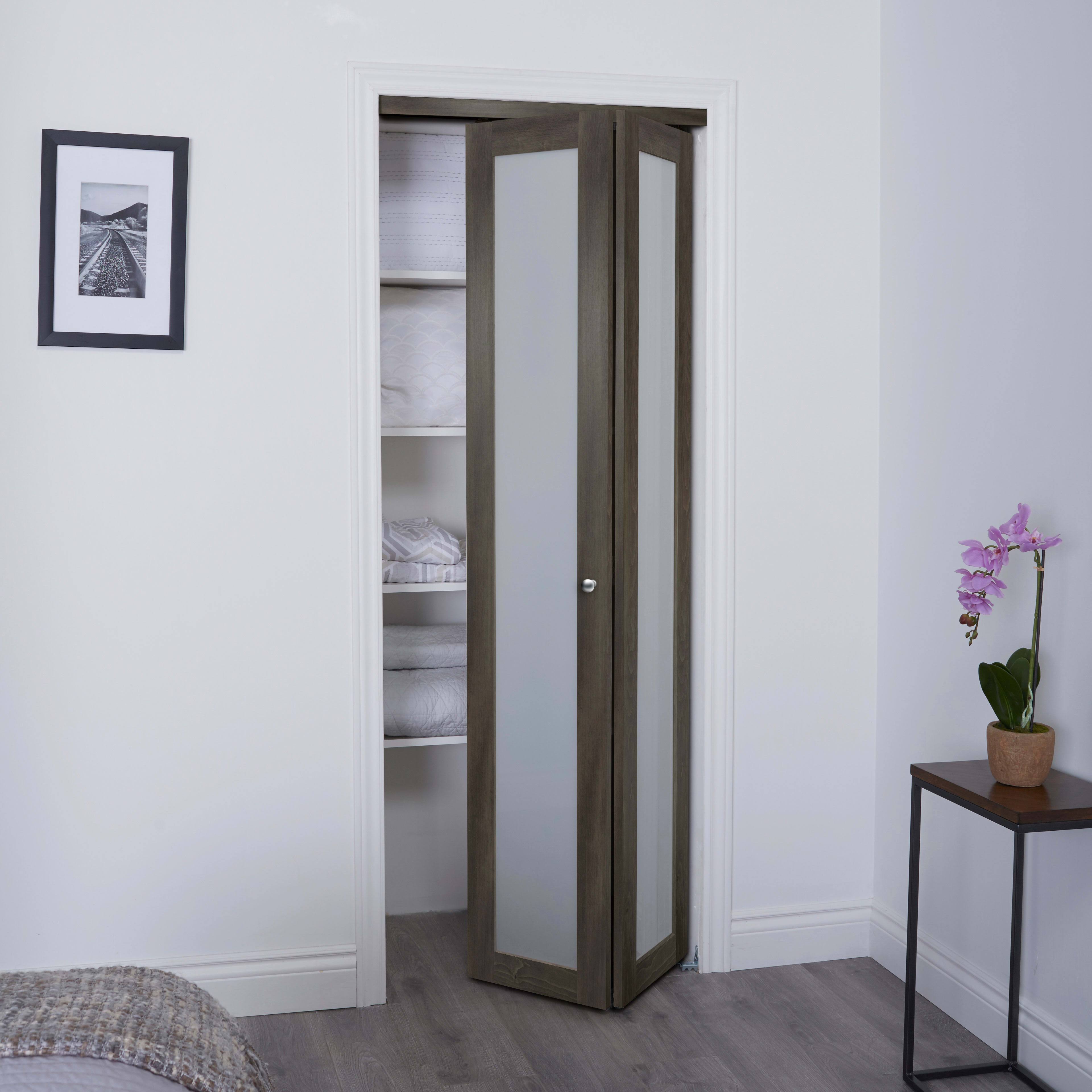 24-in x 80-in Gray MDF Bifold Door Hardware Included T9593
