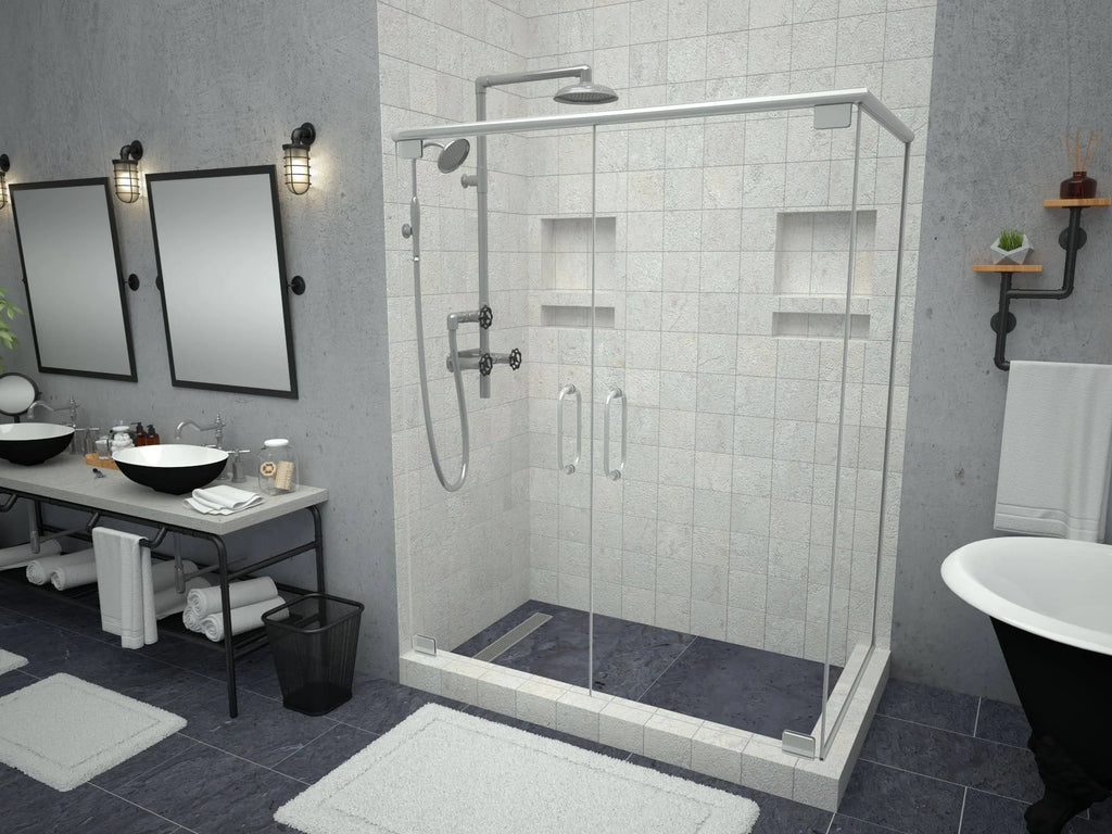 Double Threshold Shower Base with Drain Grate W51031