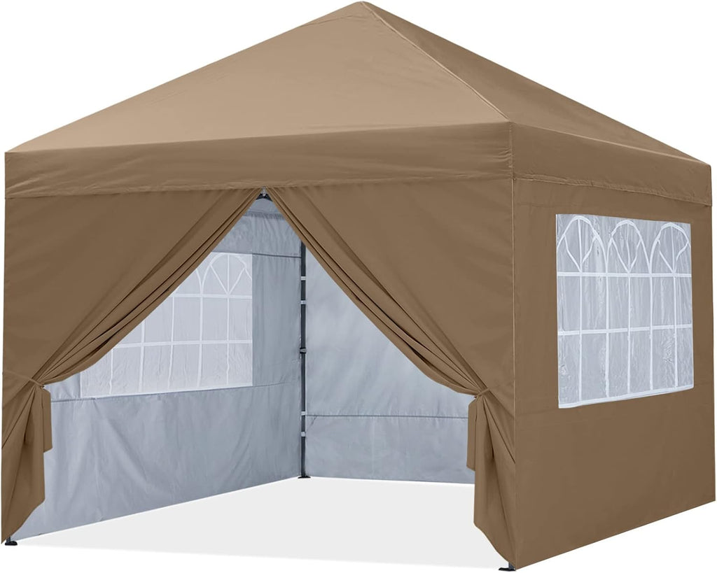 10X10Ft Pop up Canopy Tent Enclosed Instant Folding Canopy Shelter with Church Window Outdoor Pavilion Tent (Royal Blue) J54561