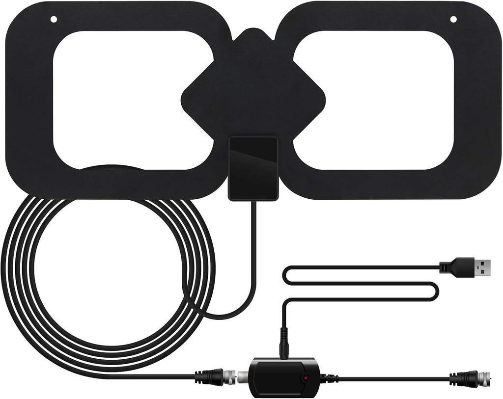 Indoor HDTV Antenna with Amplifier Signal Booster, 4K 1080p, 13.3ft Coax Cable, Pack of 2 I480903