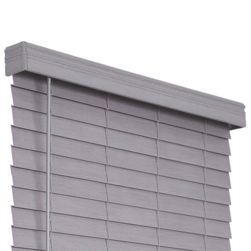 Gray Faux Wood Cordless Room Darkening Horizontal Blinds M17911