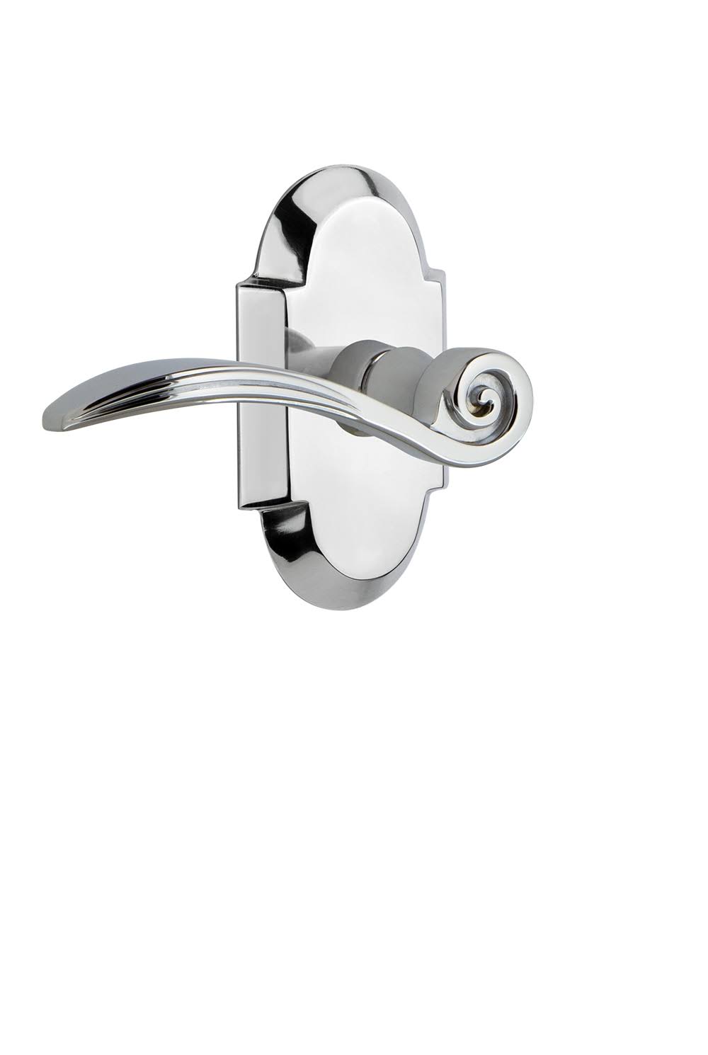 Swan Left Handed Passage Door Lever Set Bright Chrome A6084