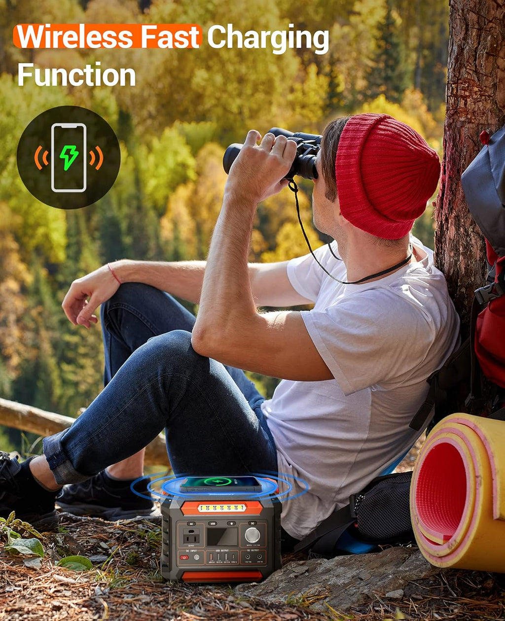 Portable Power Station 300W, 299Wh/80818mAh, Regulated DC Output, Pure Sine Wave, LED Light N9218