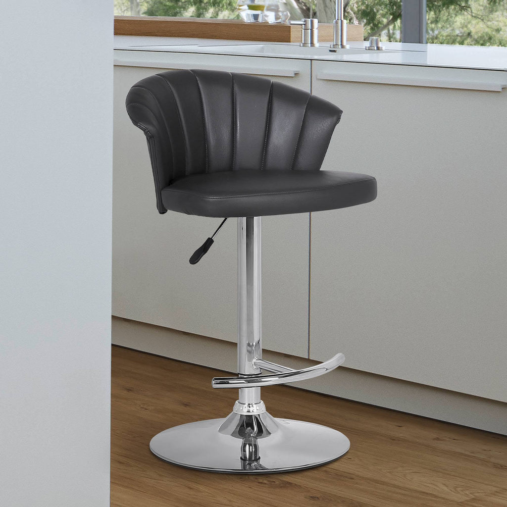 Grey Faux Leather Bar Stool X240