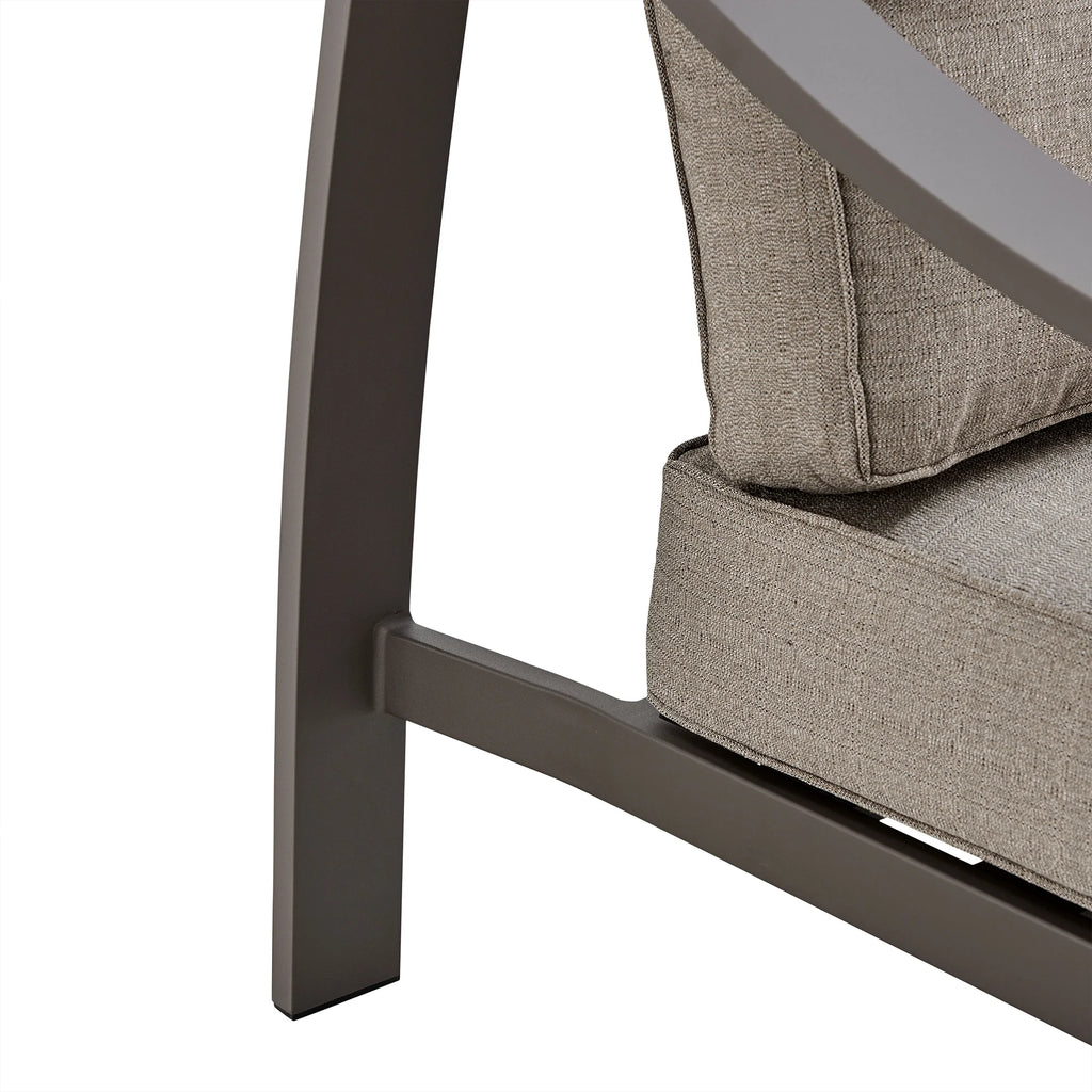 4 Piece Outdoor Patio Furniture Set in Dark Brown Aluminum with Cushions L208