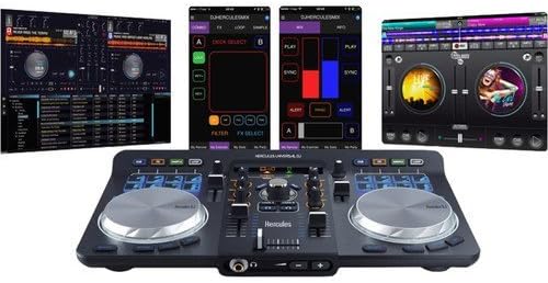 DJ Bluetooth Controller with Stereo Headphones and Cable (Black) 3' A64769