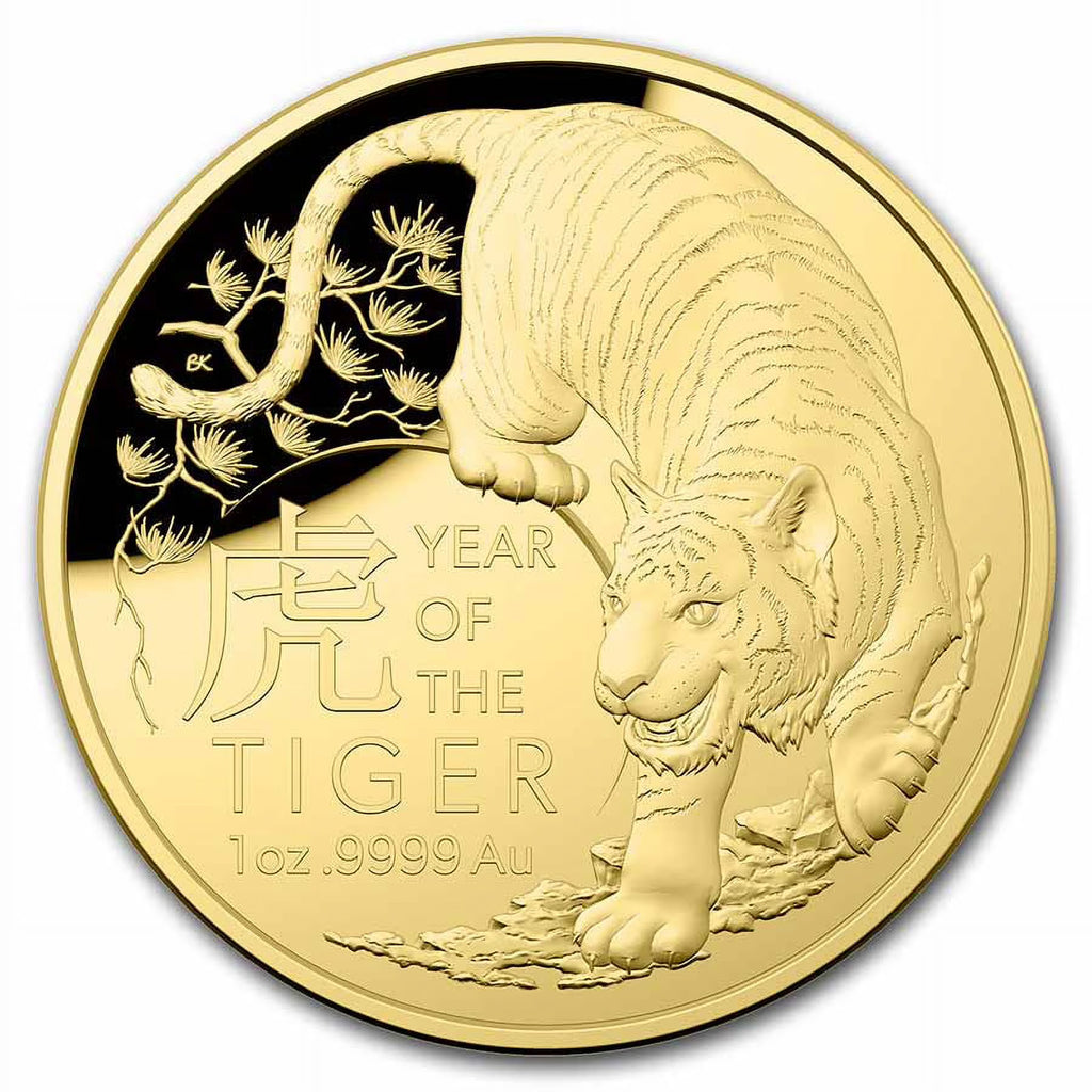 1 oz Gold Lunar Year of the Tiger Domed Proof Coin I144