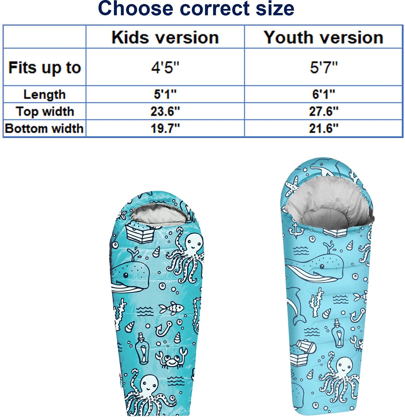 Ocean World Youth Kids Sleeping Bag M15158