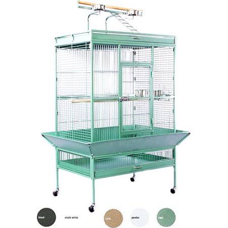 Pewter Wrought Iron Parrot Bird Cage G520286