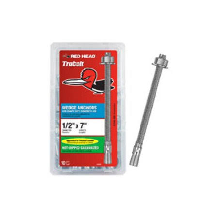 10 Pack 1/2 inch by 7 inch Hex Head Wedge Anchors Z4372