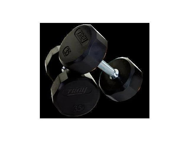 65lb 12-Sided Rubber Encased Dumbbell O289
