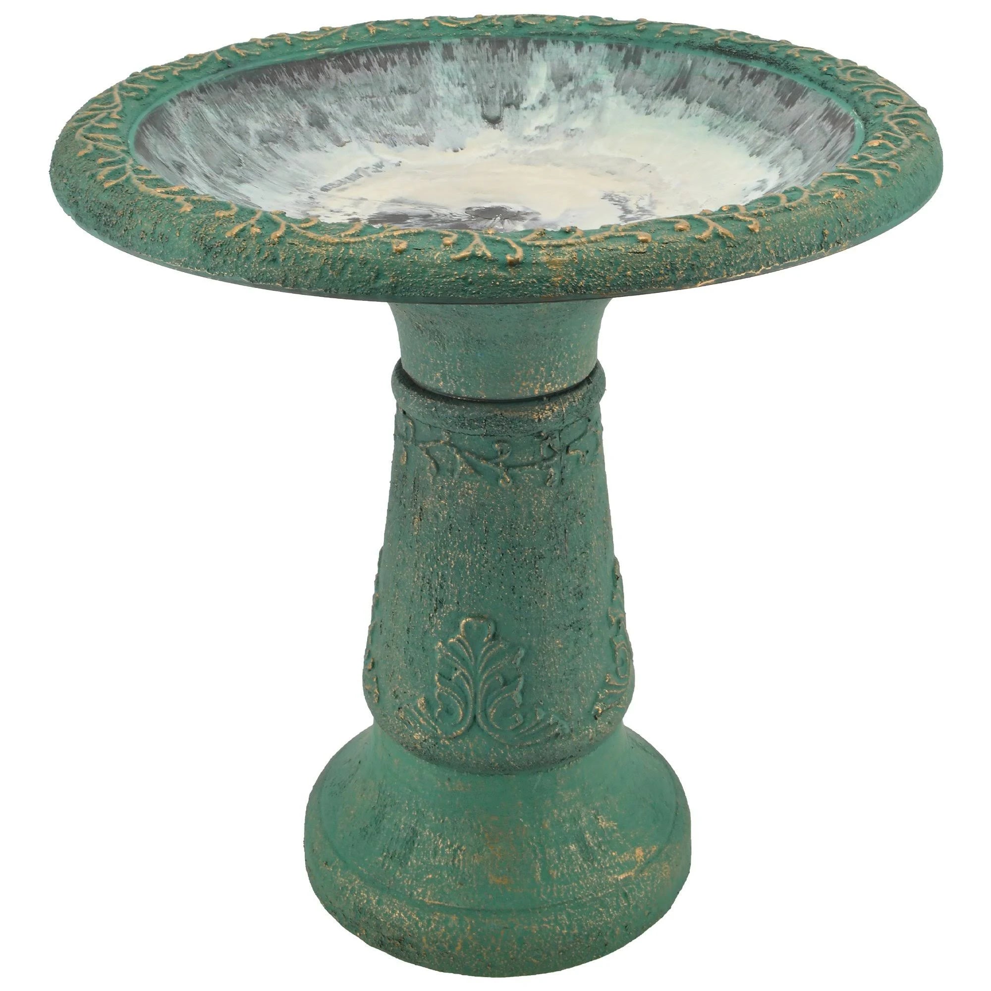 Green Fiberclay Birdbath E61184