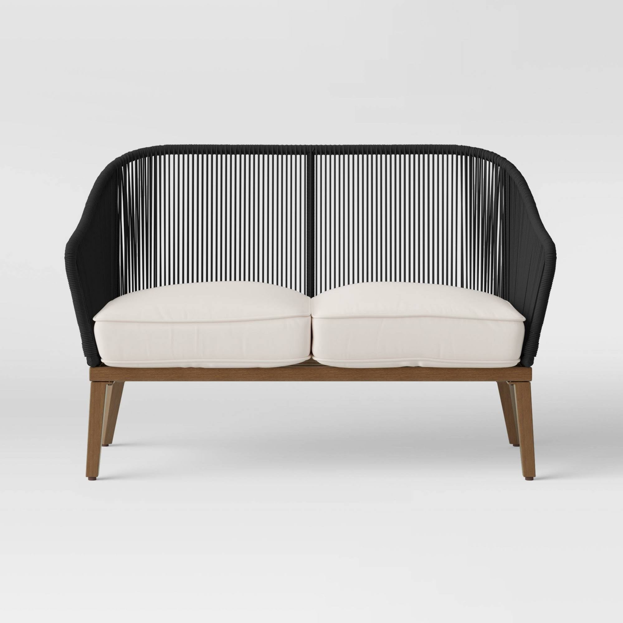 Light Wood Patio Loveseat W27970