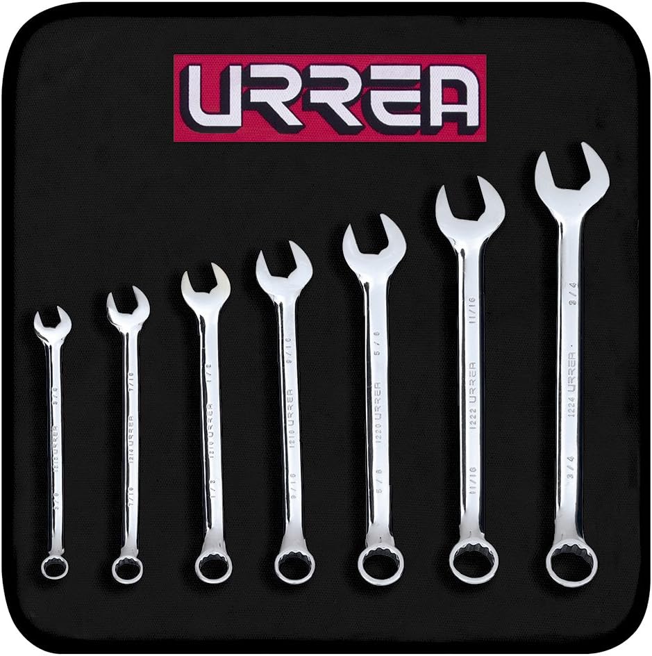 12-Point Combination Wrench Set 15-Piece with Roll-up Storage Pouch J670185
