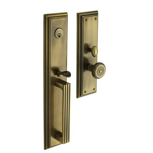Satin Chrome Double Cylinder Mortise Handleset Trim Set F127498