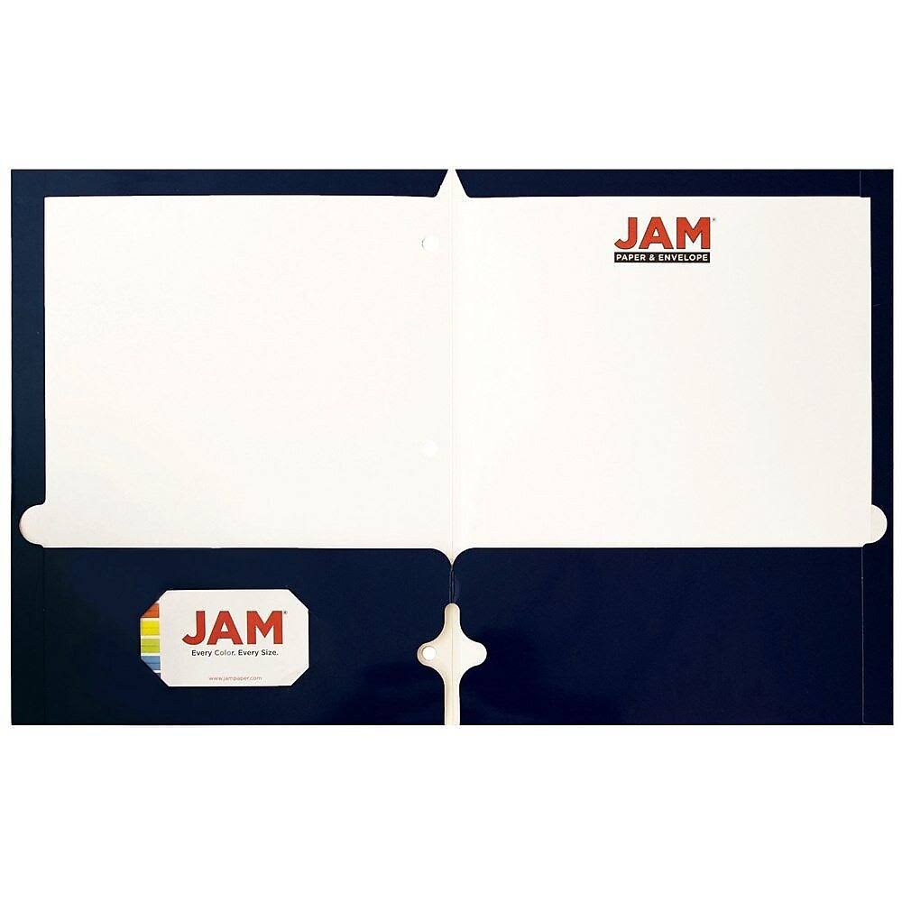 Navy Blue 2 Pocket 3 Hole Punched Folders, 50/Box N7182