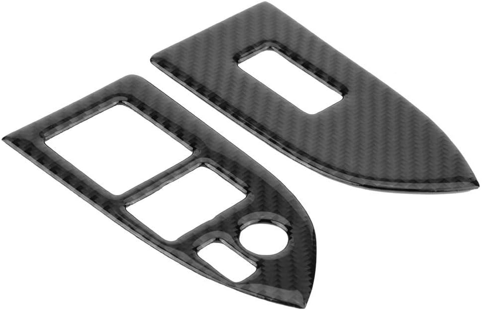 Carbon Fiber Self-Adhesive Window Switch Button Cover Trim, Pack of 2 W2337