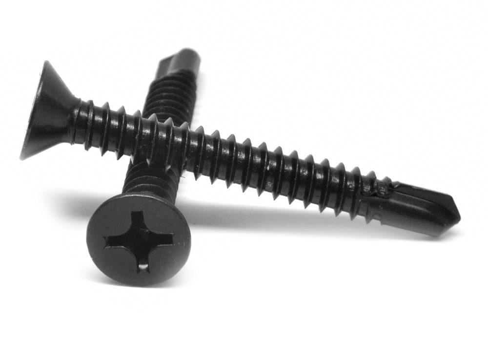 Black Oxide #2 Phillips Flat Head Self Drilling Screw, 10,000 Pk S93909