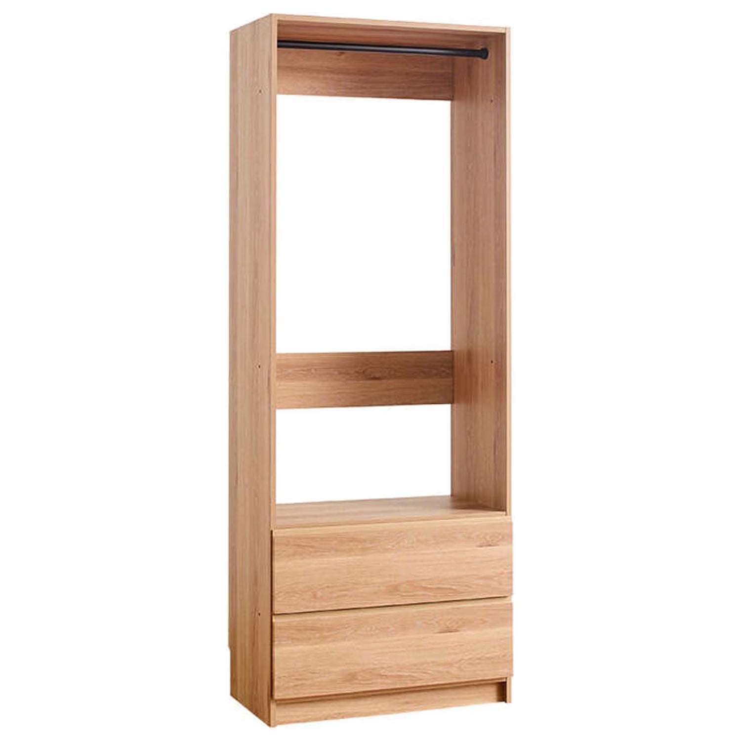 Oak Wood Walk-in Closet with Two Drawers Q991003