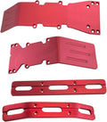 Red Anodized Aluminum Skid Plate and Bumper Set for RC Car, Pack of 2 S7024