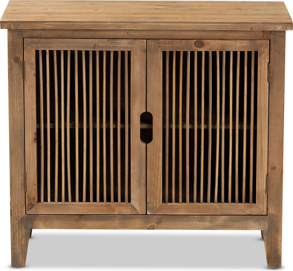 2-Door Wood Accent Storage Cabinet Medium Oak T950
