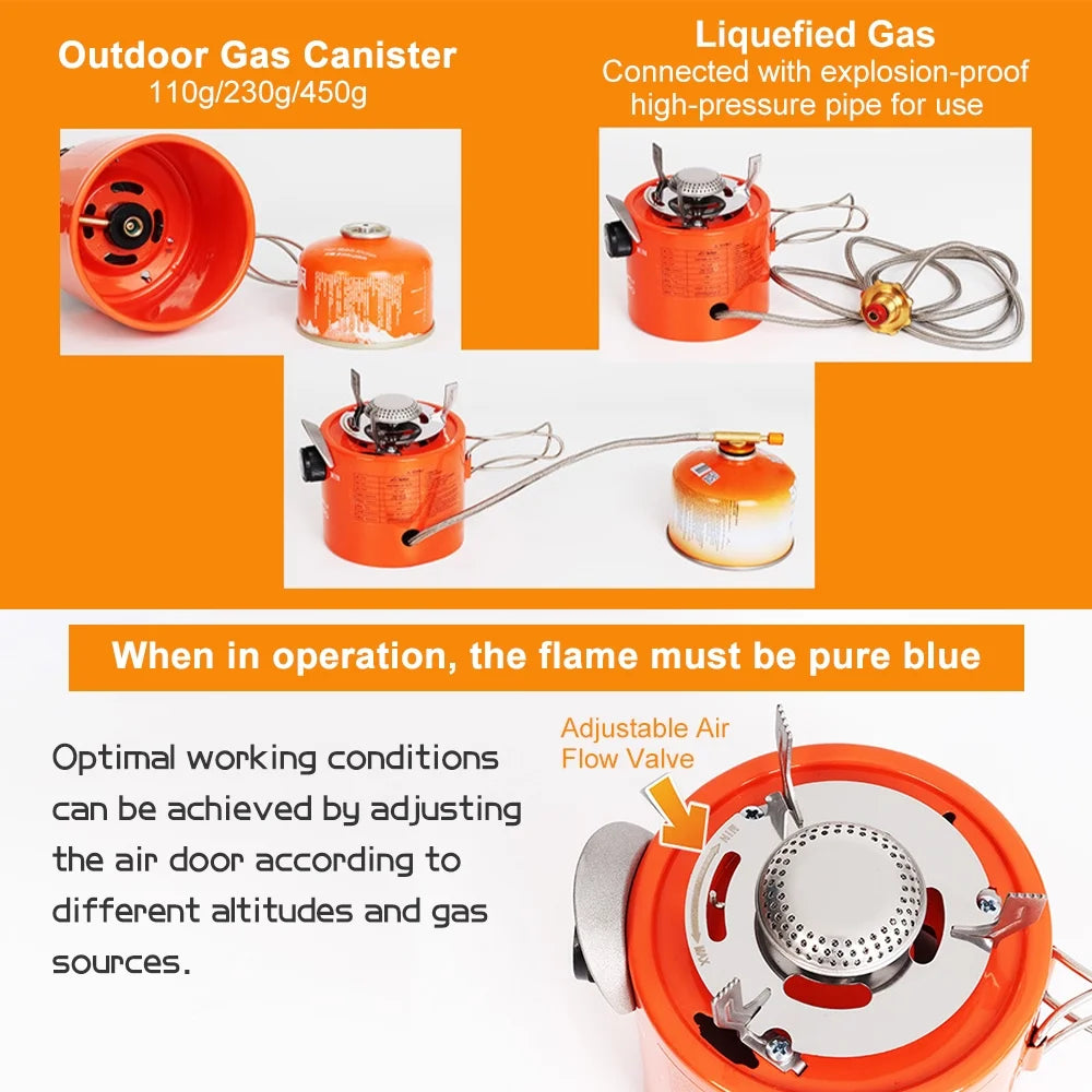 Compact 2000W Gas-Powered Heater & Stove M274