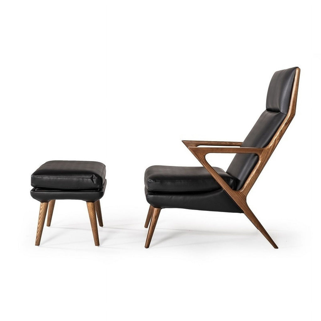 Black Lounge Chair & Ottoman Q9914