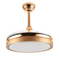 French Gold Retractable Ceiling Fan with Light Kit and Remote Control V4728