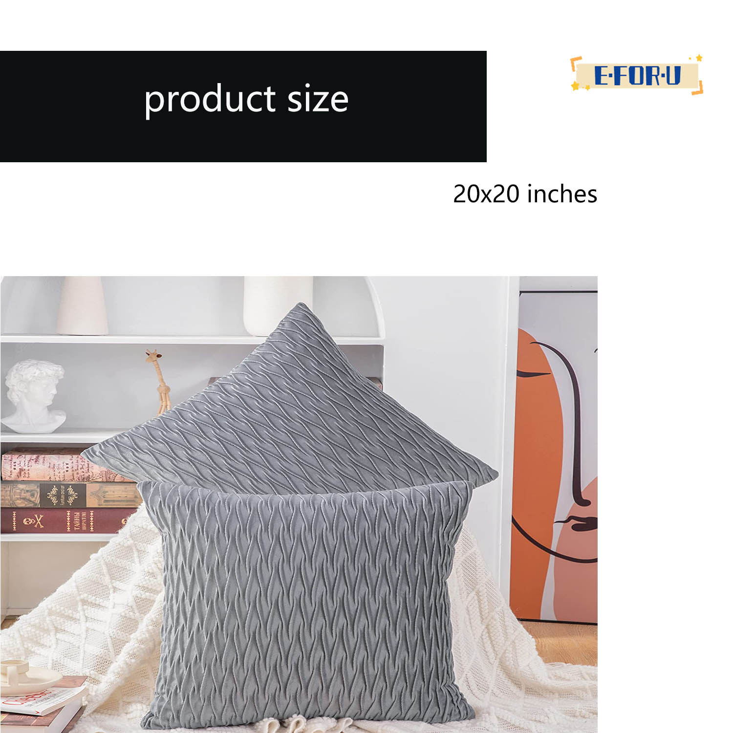 20x20 inch Set of 2 Velvet Throw Pillow Covers Q843515