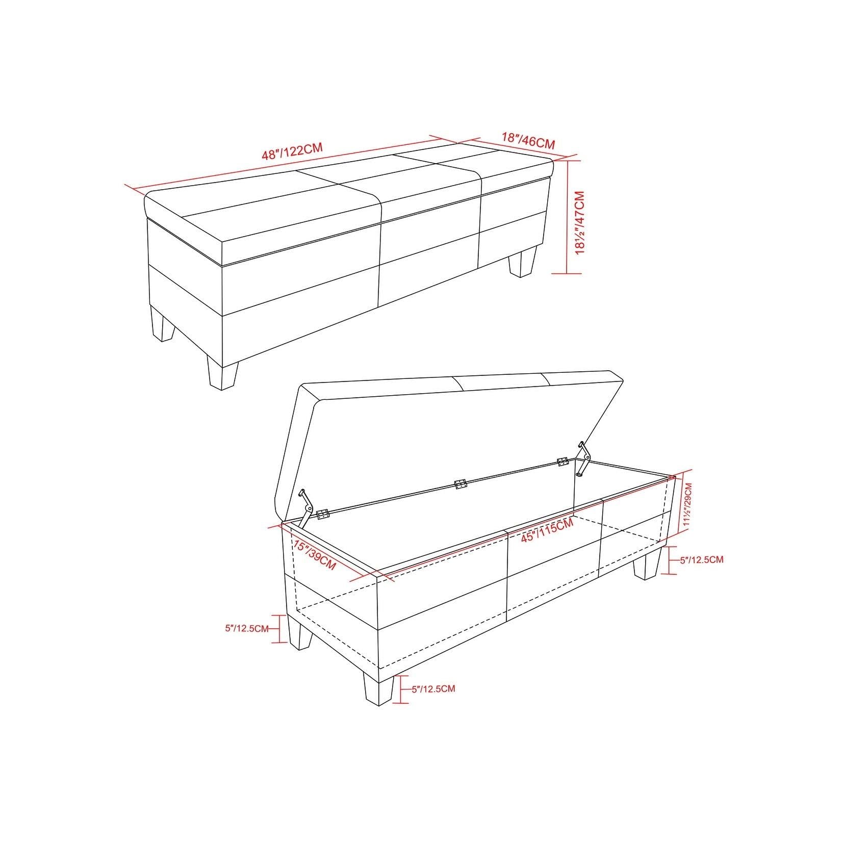 Storage Ottoman Bench Midnight Black Z163