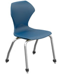 Navy/Chrome Stacking Chairs, Set of 4 D423