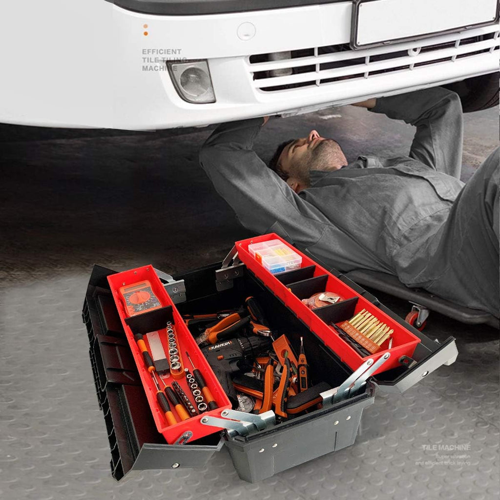 18.5" Portable Tool Box with Organizer Tray and Divider, Pack of 2 M8904