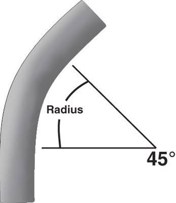 45 Degree ELBOW; 4 inch, Plain End, 36 inch Radius, PVC, Gray, Sch 80 R77565
