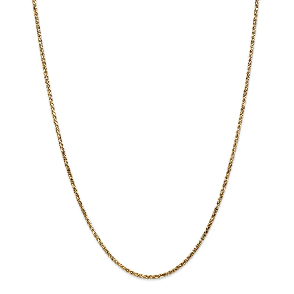 14kt Yellow Gold 1.8mm Diamond Cut Spiga Chain 24 inch Lobster Clasp X68357