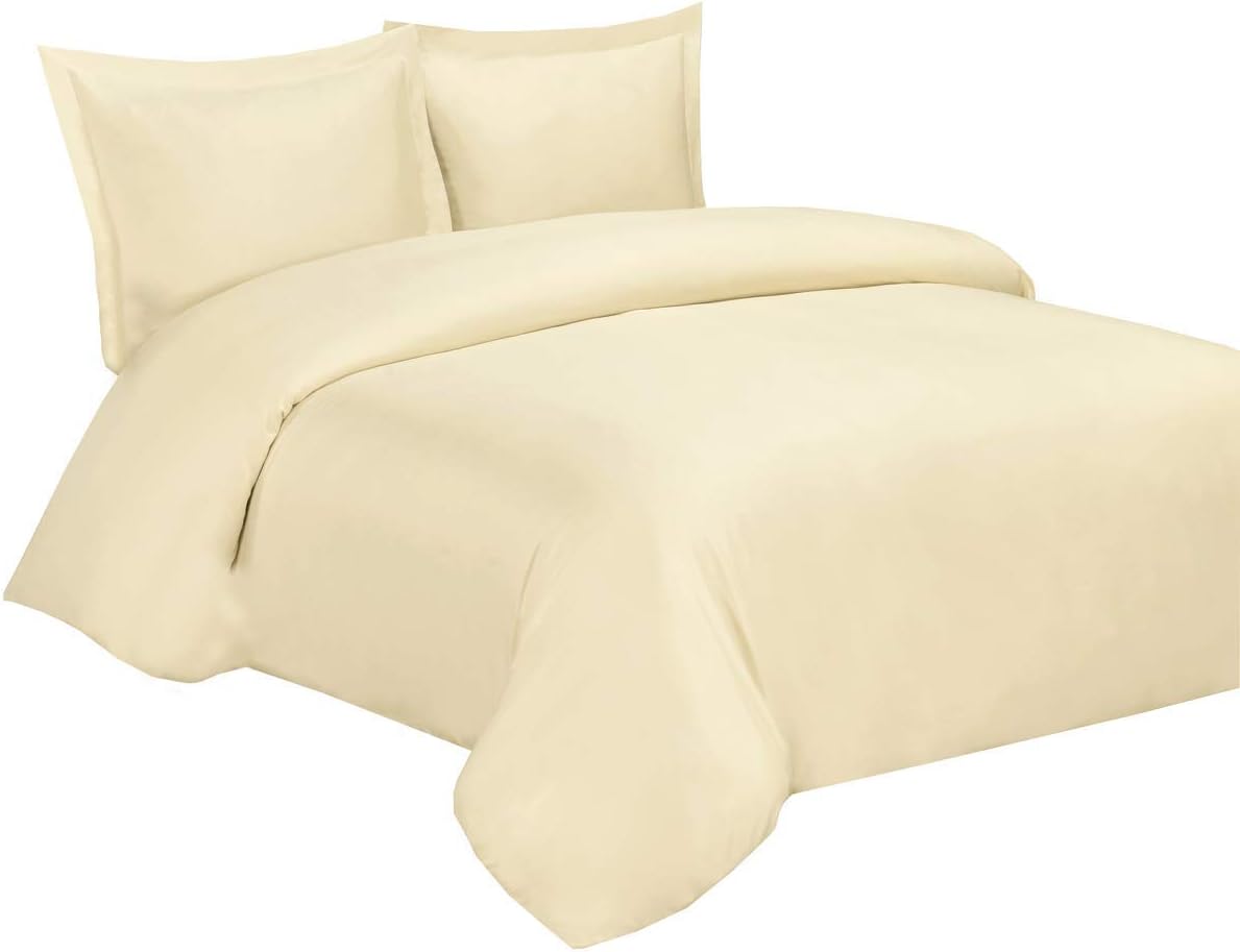 Bamboo Viscose Duvet Cover Set with Corner Ties, King / Cal King Size White O2684