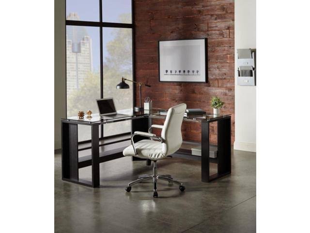 White Leather Mid-Back Chair Q5421
