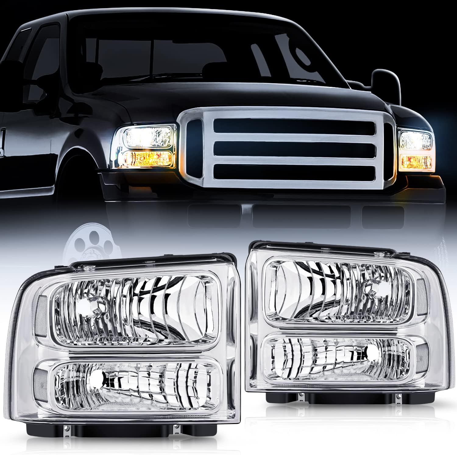 Chrome Housing Clear Lens Headlight Assembly S26511