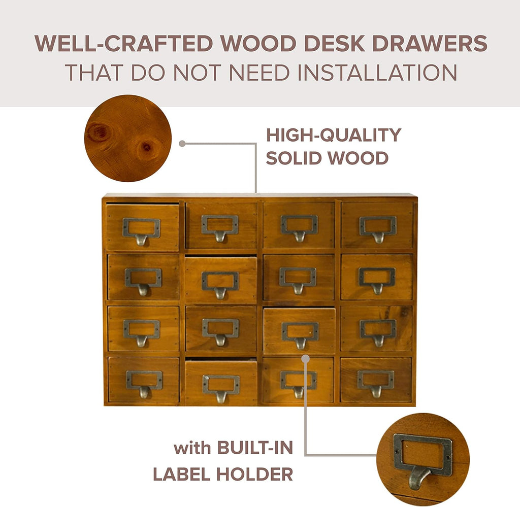 Wooden Desk Drawer Organizer with 16 Drawers L8042