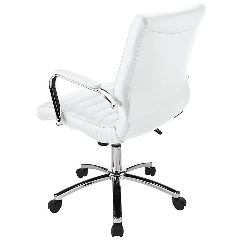 White Leather Mid-Back Chair Q5421