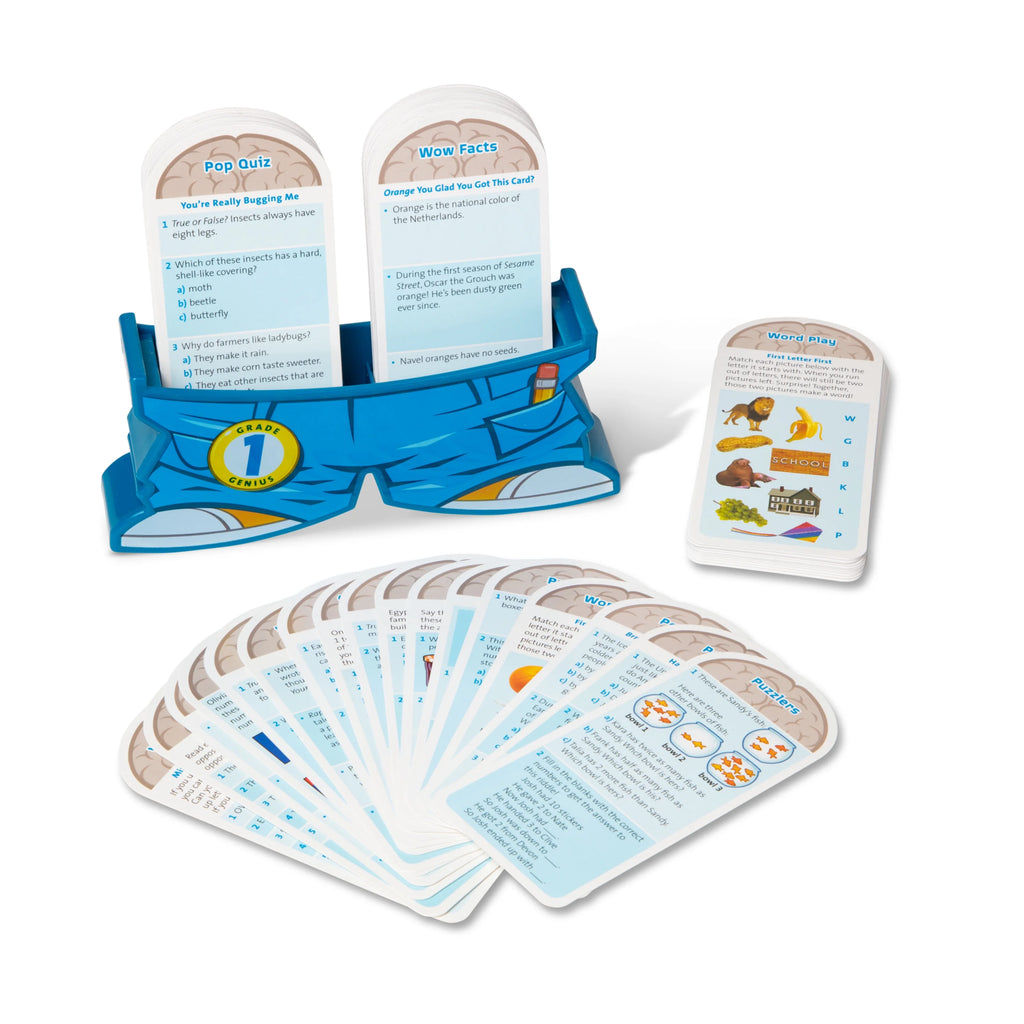 1st Grade Card Set with 120 Educational Questions, Puzzles, and Games M9111