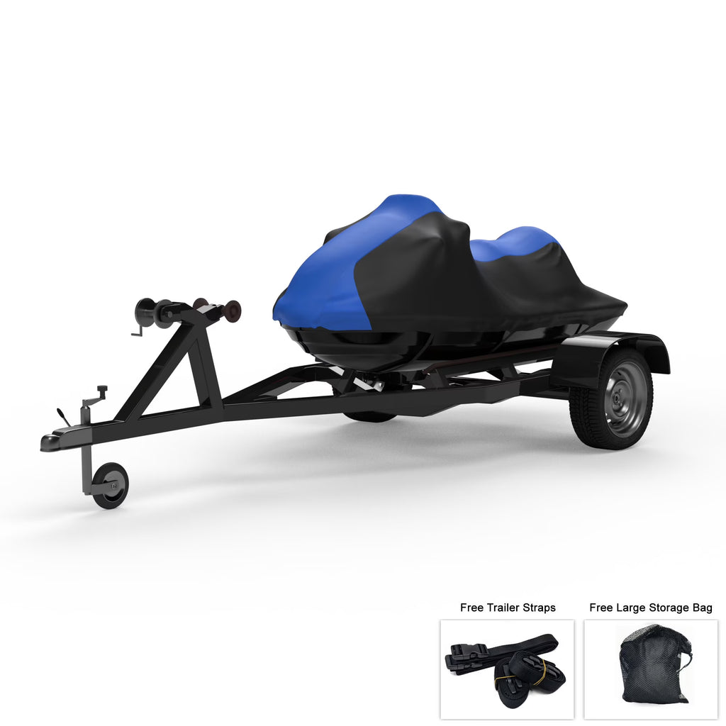 Blue Jet Ski Cover with Trailer Straps and Storage Bag K7421