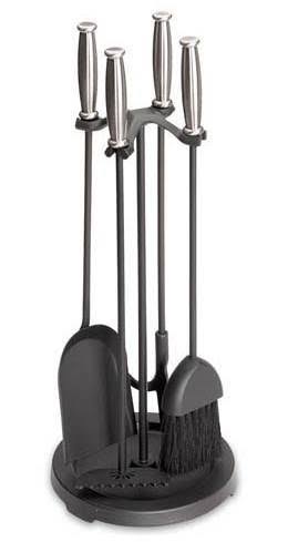 5 PC Matte Black Steel Wood Stove Tool Set F255