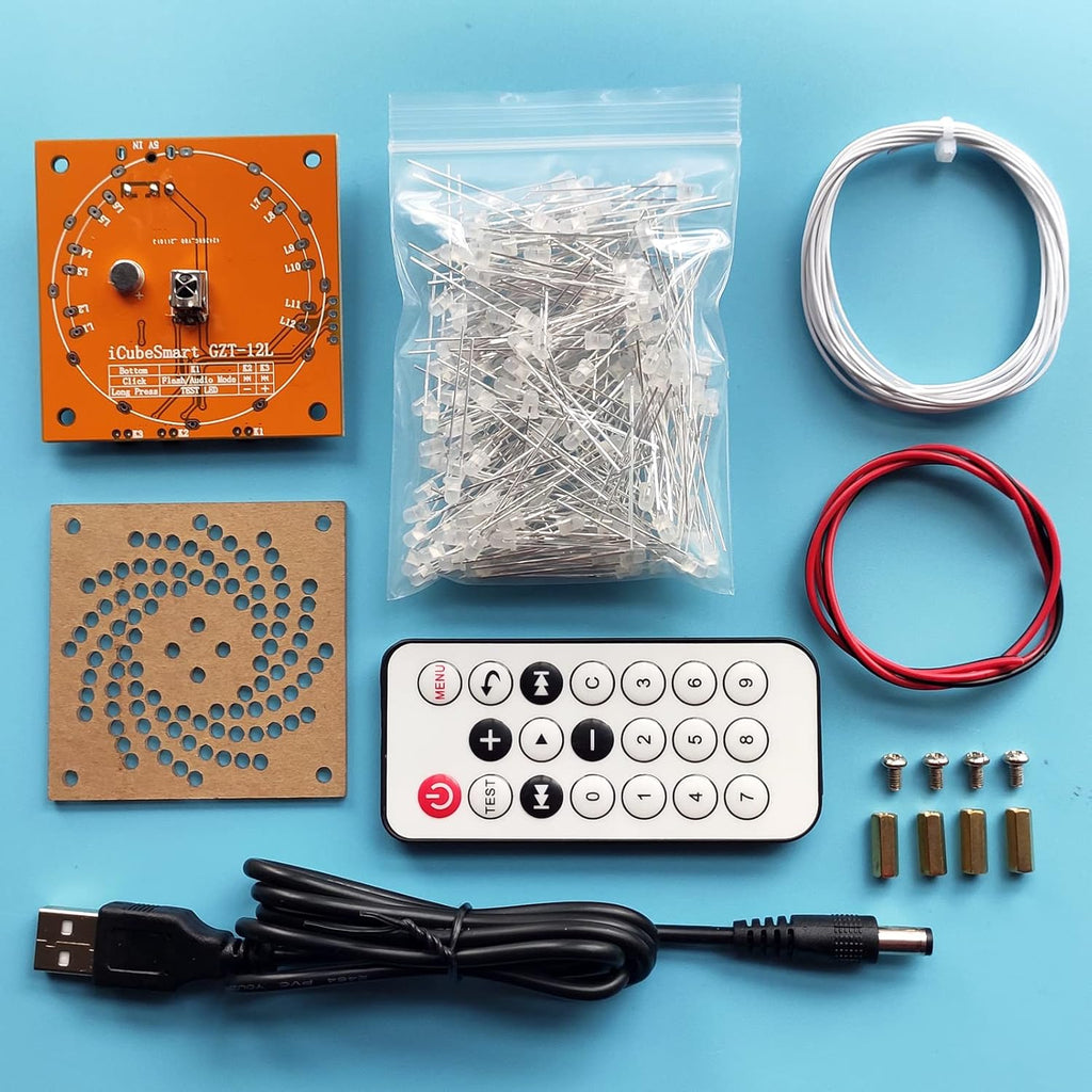 LED Tower Model DIY Electronic Kit, 12 LED Circles, Height 38cm M573489