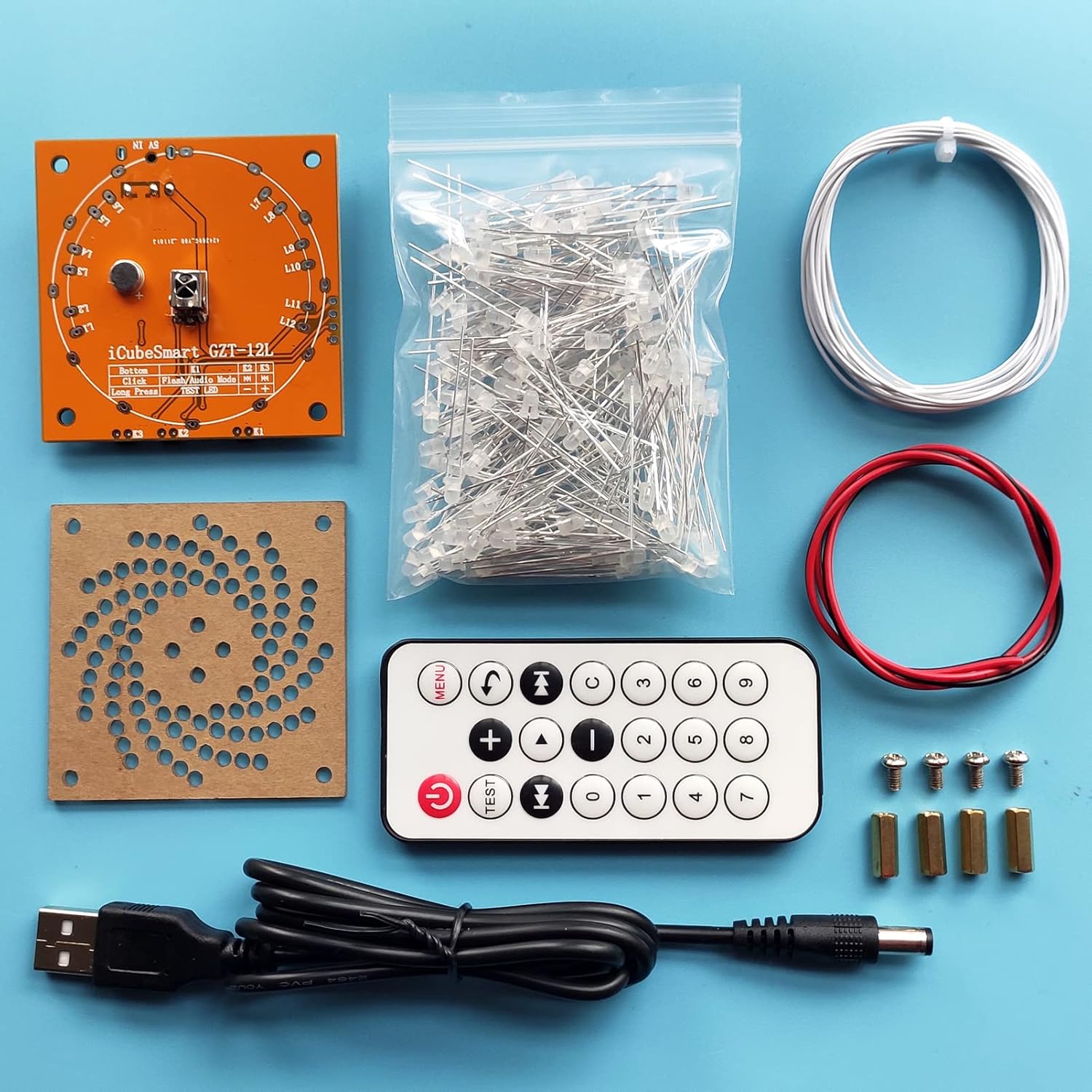 LED Tower Model DIY Electronic Kit, 12 LED Circles, Height 38cm M573489