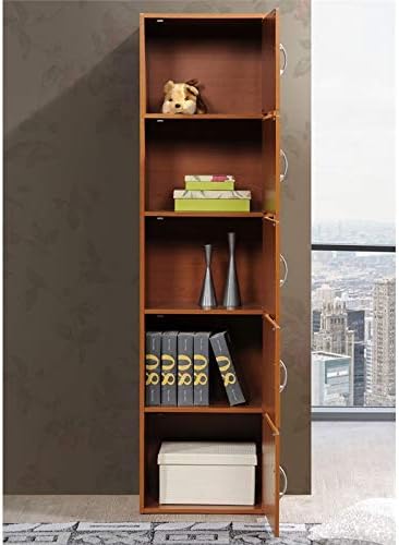 5 Shelf 5 Door Bookcase in Cherry V517