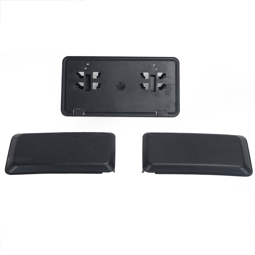 Front Bumper Guards Cover Pads 2PC + Front License Plate Frame Bracket Combo A346320